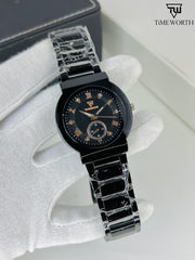 Men's Quartz Chain Strap Watch - 3 Pcs Water Resistant Timepieces