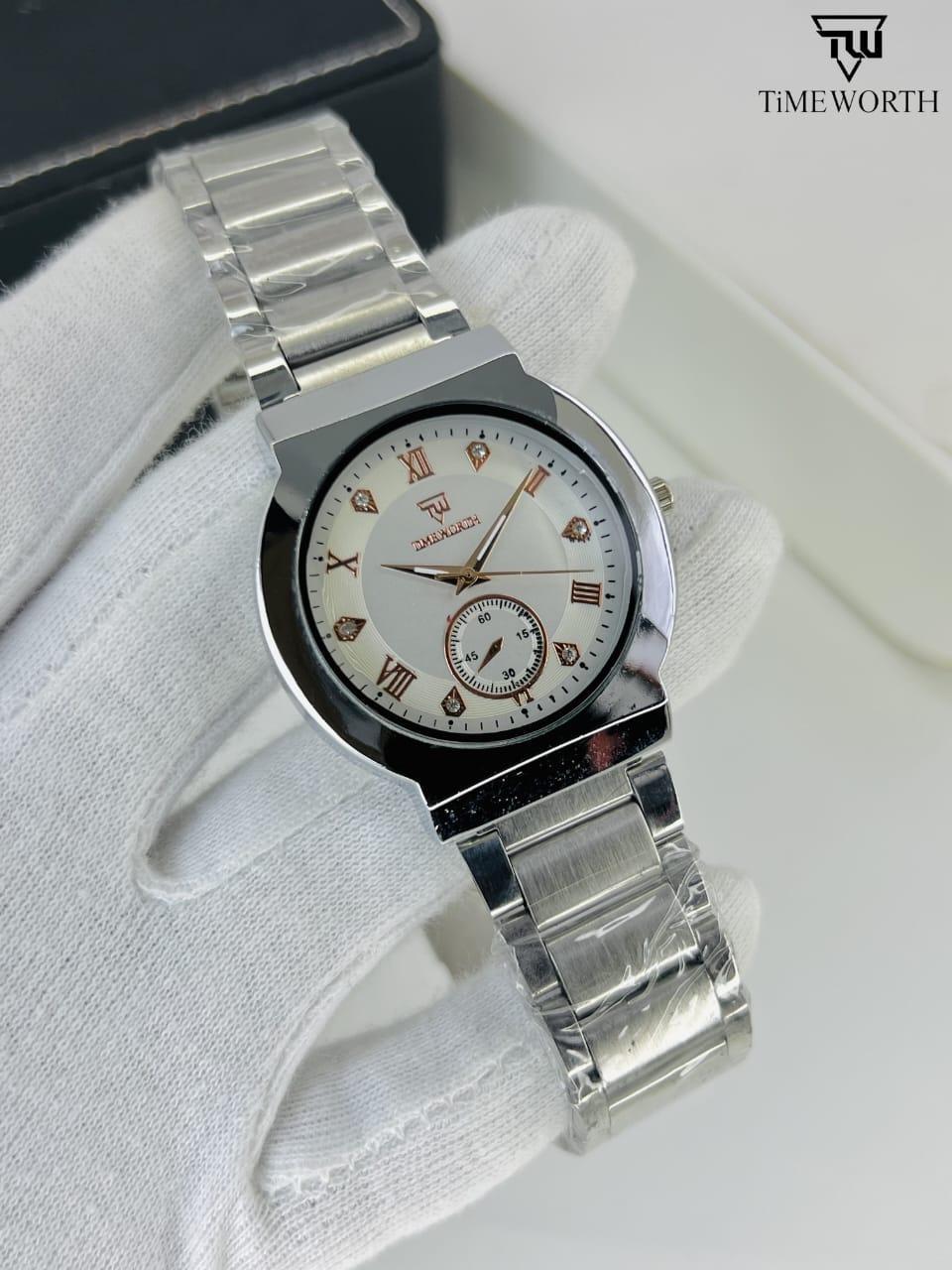 Men's Quartz Chain Strap Watch - 3 Pcs Water Resistant Timepieces
