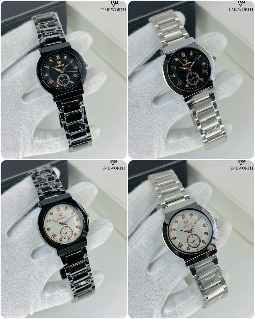 Men's Quartz Chain Strap Watch - 3 Pcs Water Resistant Timepieces