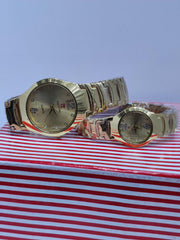 Couple's Golden Chain Watches