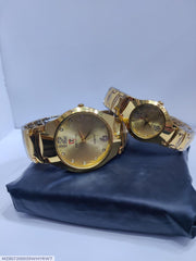 Couple's Golden Chain Watches